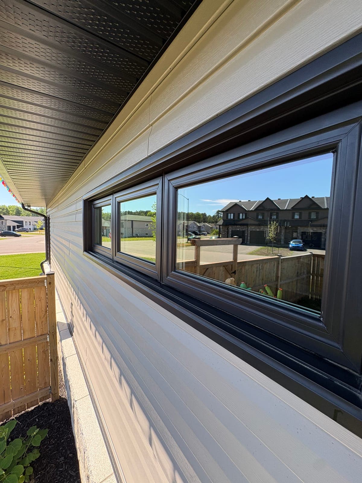 Same residential window crystal clear after a Prestige View Services window cleaning