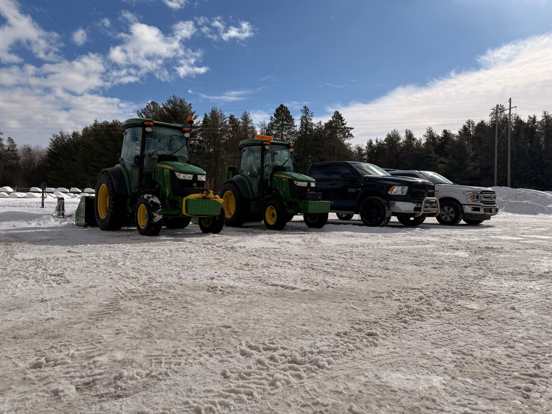 PVS snow removal crew clearing a property after a snowfall, Ottawa Valley