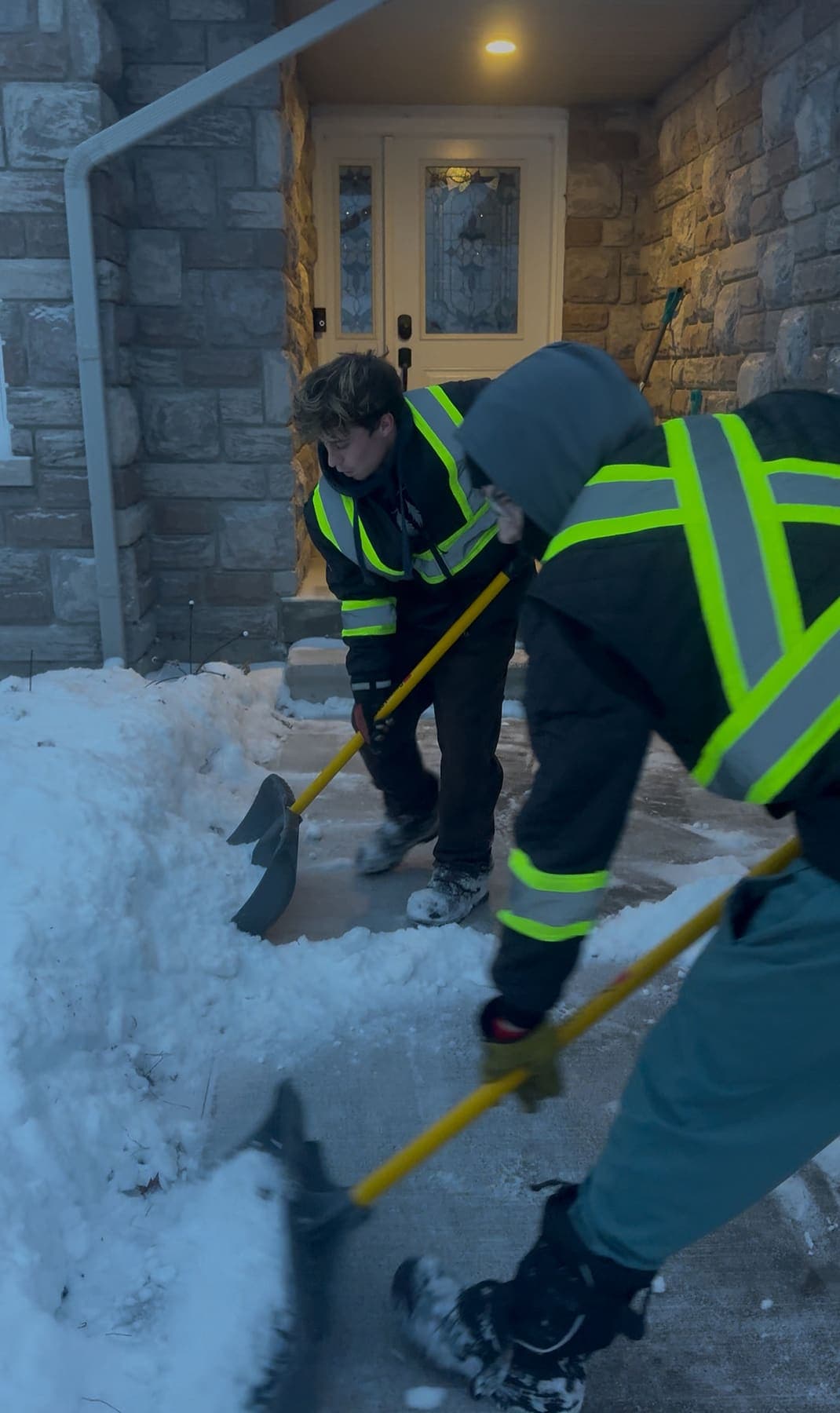 PVS snow removal crew clearing a property after a snowfall, Ottawa Valley